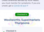 Woolworths Supermarkets Thurgoona COVID-19 exposure location