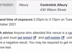 Centrelink Albury Covid Virus Exposure Site