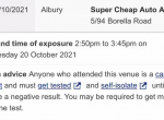 Super Cheap Auto Albury Corona Virus Exposure Site