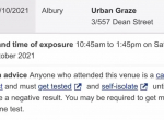 Urban Graze Corona Virus Exposure Site